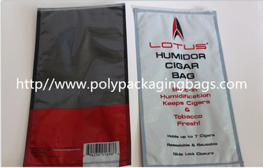 bolso de empaquetado impreso por encargo del cigarro plástico/bolso del humidor del cigarro con la cerradura resbalada de la cremallera